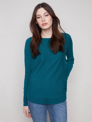 Lace Up Cuff Knit Top